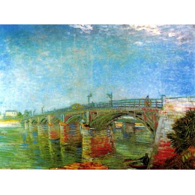 阿斯涅尔的塞纳河大桥 文森特 - 梵高 印象风景油画 酒店客厅油画 