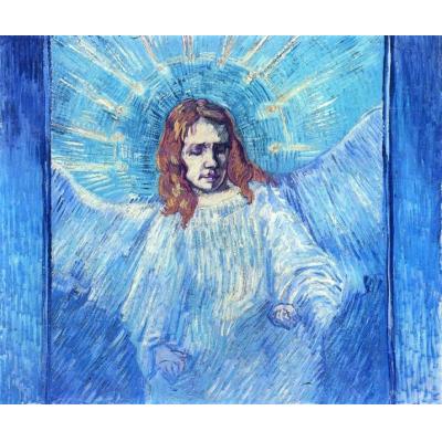 伦勃朗之后的天使头像 文森特 - 梵高  宗教信仰人物油画 玄关油画 