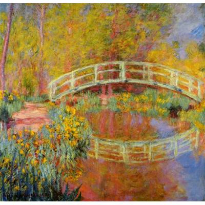 日本桥（莫奈花园中的桥） 克劳德·莫奈  印象花园景油画  ...