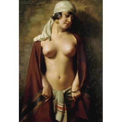 东方裸体 (Oriental Nude) 汉斯·哈森特费尔 手绘油画