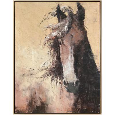 棕色马 大芬村油画