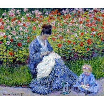 Camille Monet和Argenteuil艺术家花园中...