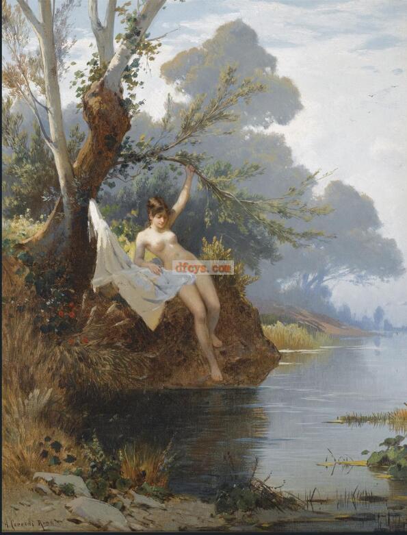 在河岸边 赫尔曼·大卫·所罗门·科罗迪 人体油画