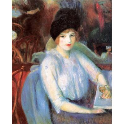 CaféLafayette（凯·劳雷尔的肖像） 印象人物油画
