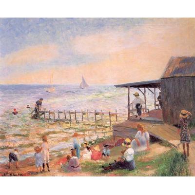 海滩边 威廉·詹姆斯·格拉肯斯 风景油画