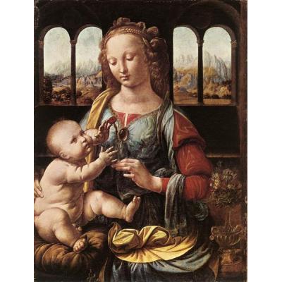 康乃馨的圣母 达芬奇（Leonardo da Vinci）油画欣赏