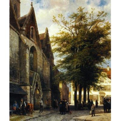 哈默尔恩的圣约瑟夫教堂 科尼利斯·斯普林格 街景油画