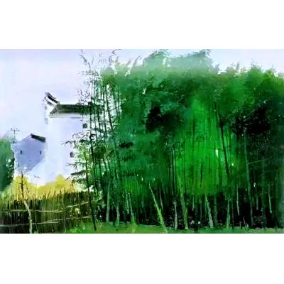 吴冠中 油画作品欣赏 高档画定制 竹林 02