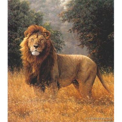 狮子王 动物油画 办公室油画