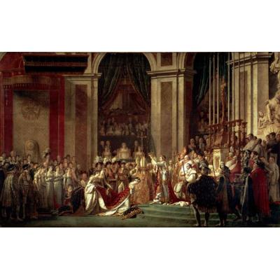 教皇庇护七世对拿破仑皇帝的奉献和约瑟芬皇后的加冕礼 手绘油画