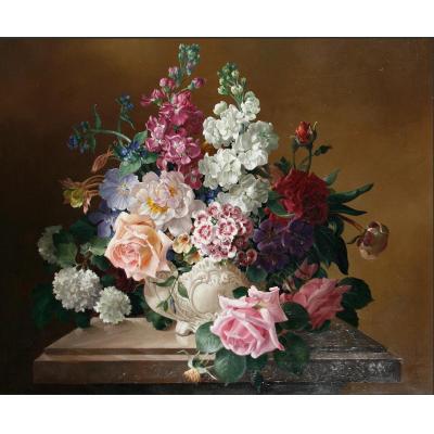 古典花卉油画写实风格  欧式装修油画