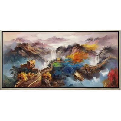 中式装饰画客厅山水风景画办公版画现代酒店 长城油画