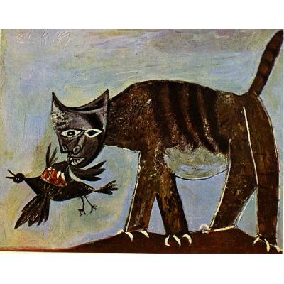 猫捉鸟 巴勃罗毕加索 油画