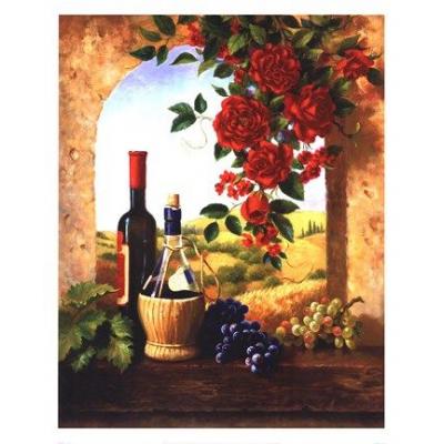 餐厅油画 水果静物 红酒 葡萄 大芬油画