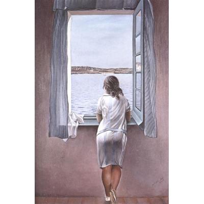 窗边人影 萨尔瓦多·达利 油画作品欣赏