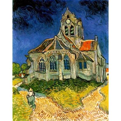 奥维尔教堂 文森特 - 梵高   印象风景油画 欧美风格油画
