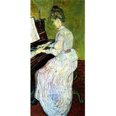钢琴旁的玛格丽特·加歇 文森特 - 梵高  欧美人物油画  钢琴房  酒店油画