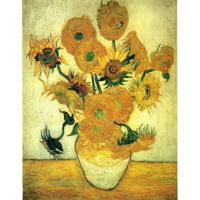 静物 - 十四朵向日葵花瓶 文森特 - 梵高  静物花卉油画临摹 