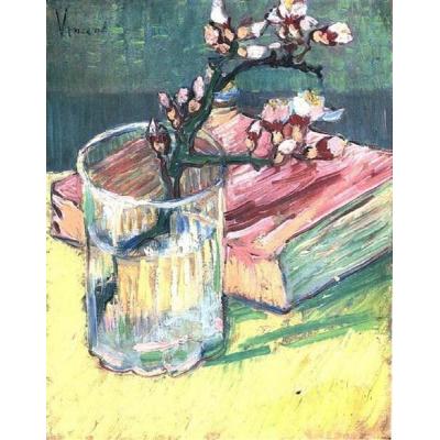 书和杏花 文森特 - 梵高  静物花卉油画 酒店餐厅油画