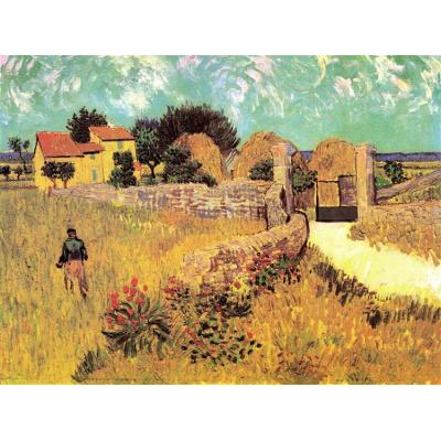 普罗旺斯的农舍 文森特 - 梵高  印象风景  田园风格油画