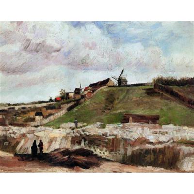 蒙马特采石场和风车 文森特 - 梵高 印象风景油画 大芬村手绘油画