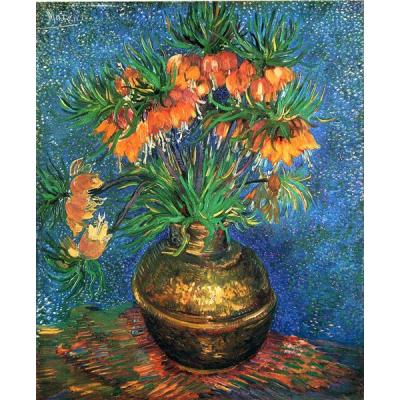 铜花瓶中的贝母 文森特 - 梵高  静物花卉油画  装饰油画