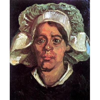 白帽农妇头 文森特 - 梵高 人物肖像油画  大芬村名画临摹