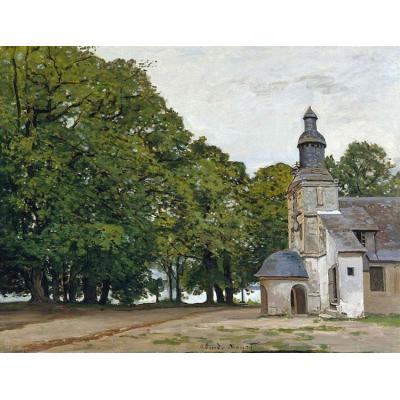 翁弗勒尔的小教堂 Notre-Dame de Grace 克劳德·莫奈  印象城市景观油画 
