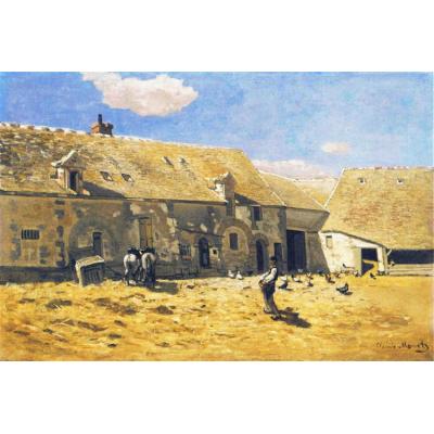 夏伊的农家乐 克劳德·莫奈  印象风景油画 大芬村油画临摹