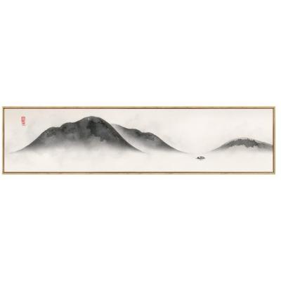 轻奢意境水墨新中式客厅装饰画茶室书房挂画山水卧室床头挂画