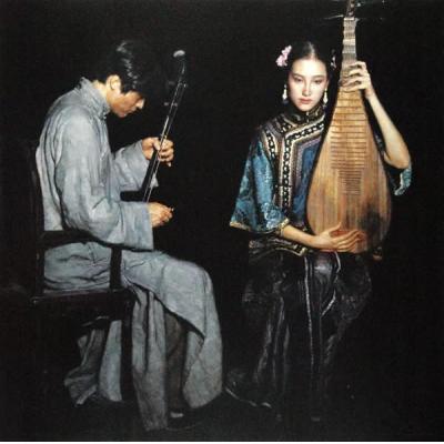 陈逸飞 恋歌（1995） 手绘油画