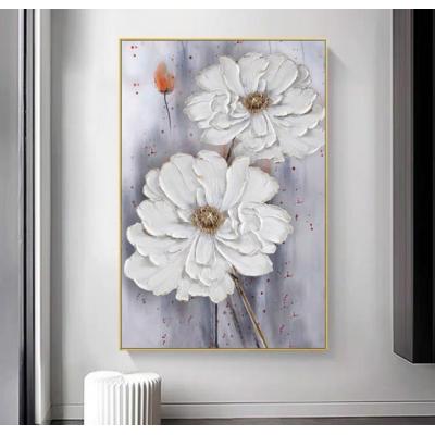 厚油花卉装饰油画 玄关餐厅客厅沙发现代油画 