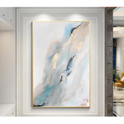 手绘水墨金箔抽象油画现代简约轻奢风北欧入户玄关油画 餐厅客厅油画 
