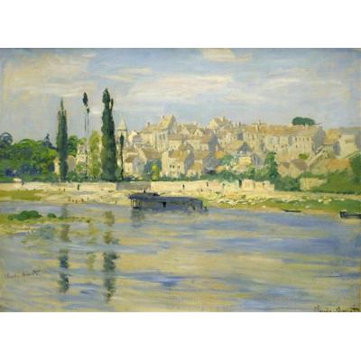 卡里埃-圣-但尼 克劳德·莫奈  印象风景油画  海滨城市景观油画 大芬村手绘油画 