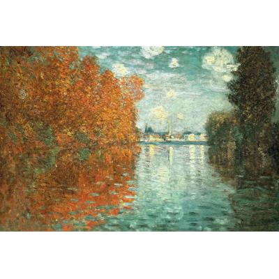 Argenteuil 的秋季效应 克劳德·莫奈  印象秋景油画  大芬村手绘油画 