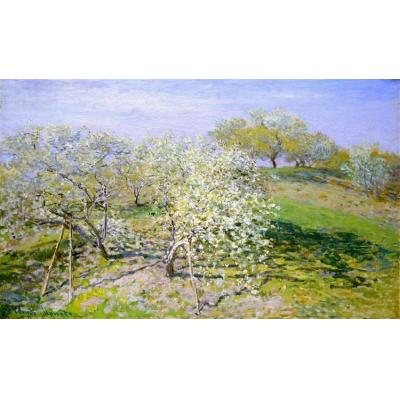 盛开的苹果树 克劳德·莫奈 印象景油画  大芬村手绘油画