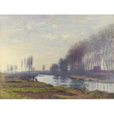 Argenteuil 的塞纳河小臂 克劳德·莫奈 欧美风景油画 客厅走道装饰油画 