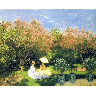花园 克劳德·莫奈 印象花园景油画 大芬村手绘油画临摹