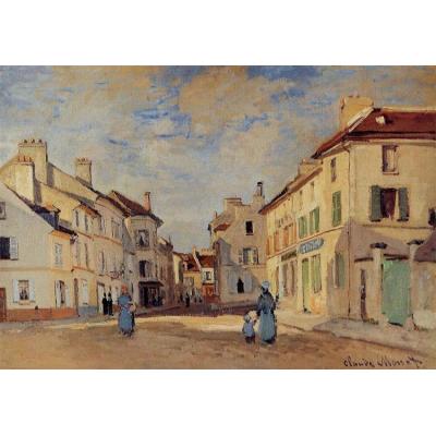 Old Rue de la Chaussee, Argenteuil 克劳德·莫奈  城市风景油画 酒店客厅装饰油画 