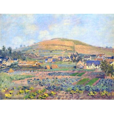 春天在鲁昂的 Riboudet 山 克劳德·莫奈  印象景观油画 世界名画临摹 