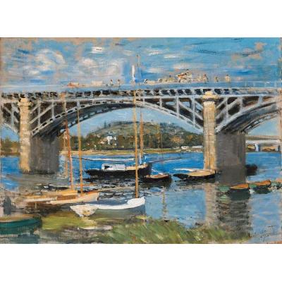 塞纳河上的桥 克劳德·莫奈  印象风景油画 大芬村手绘油画临...