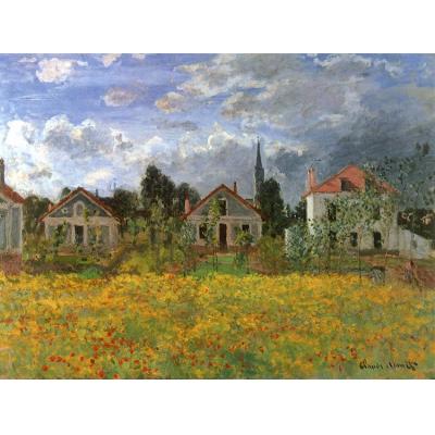 阿让特伊的房屋 克劳德·莫奈 大芬村纯手绘油画 世界名画临摹