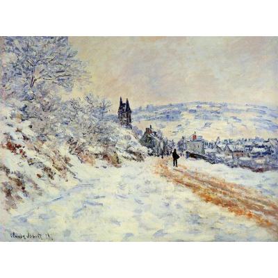 通往维特伊之路，雪景 克劳德·莫奈  冬日雪景油画
