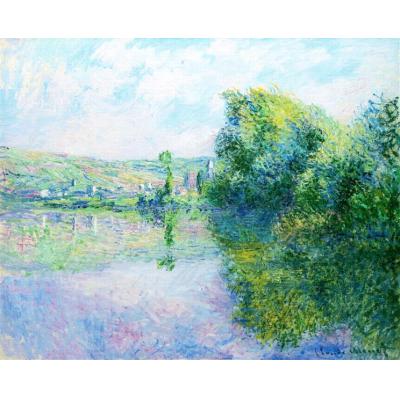 Vetheuil 的 Siene 克劳德·莫奈  印象风景油画  世界名画临摹