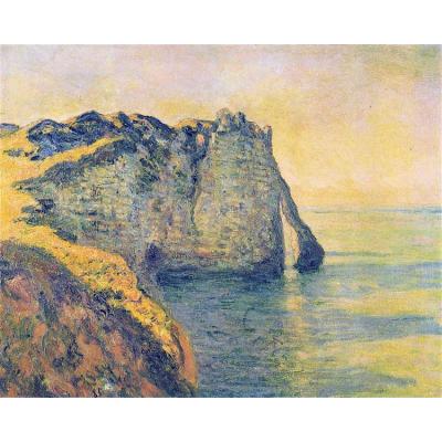 Porte d'Aval的悬崖 克劳德·莫奈  印象风景油画 