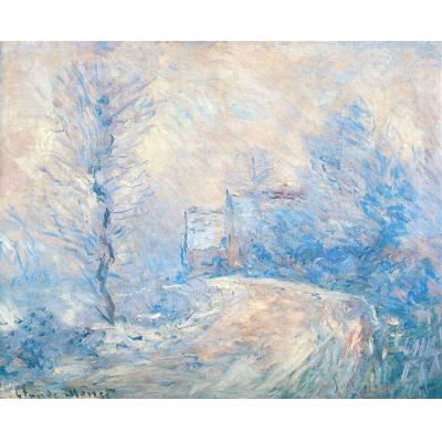雪下吉维尼的入口 克劳德·莫奈  印象风景油画 纯手绘油画