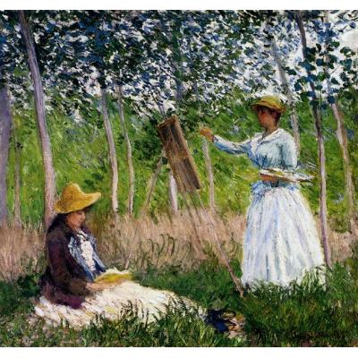 在吉维尼布兰奇霍舍德的树林里 克劳德·莫奈 印象景油画 大芬村纯手绘油画 