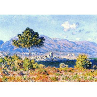 从高原圣母院看昂蒂布 克劳德·莫奈 印象风景油画 酒店家装油画 