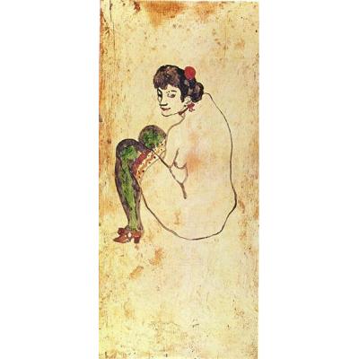 绿丝袜的女人 巴勃罗毕加索  大芬村纯手绘油画 会所卧室油画