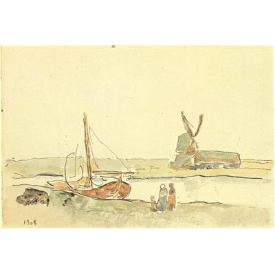运河上的小船 巴勃罗毕加索  大芬村手绘油画  酒店会所油画 